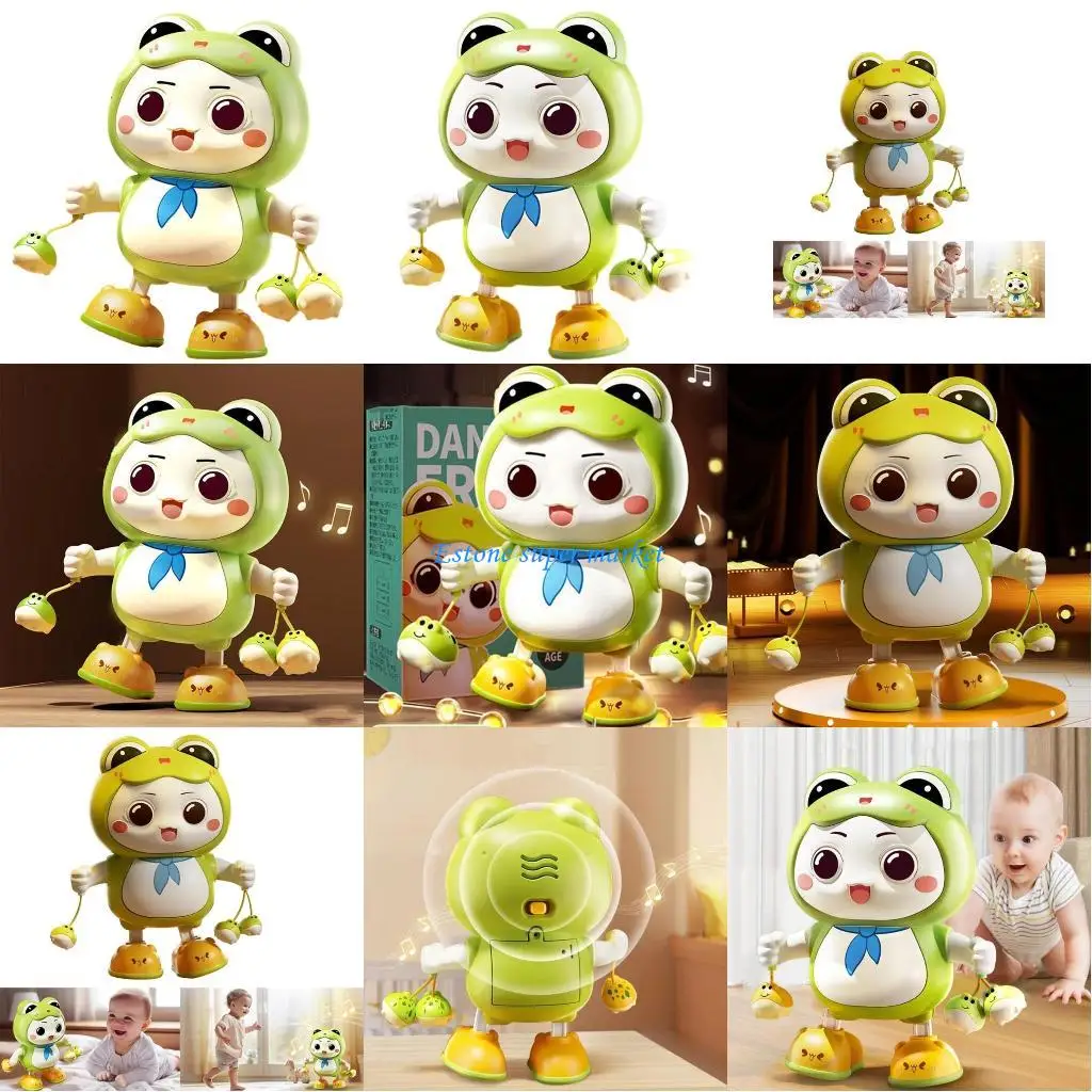 090B لعبة روبوت راقصة كهربائية على شكل ضفدع كرتوني ممتعة مع موسيقى وأضواء للأطفال #1