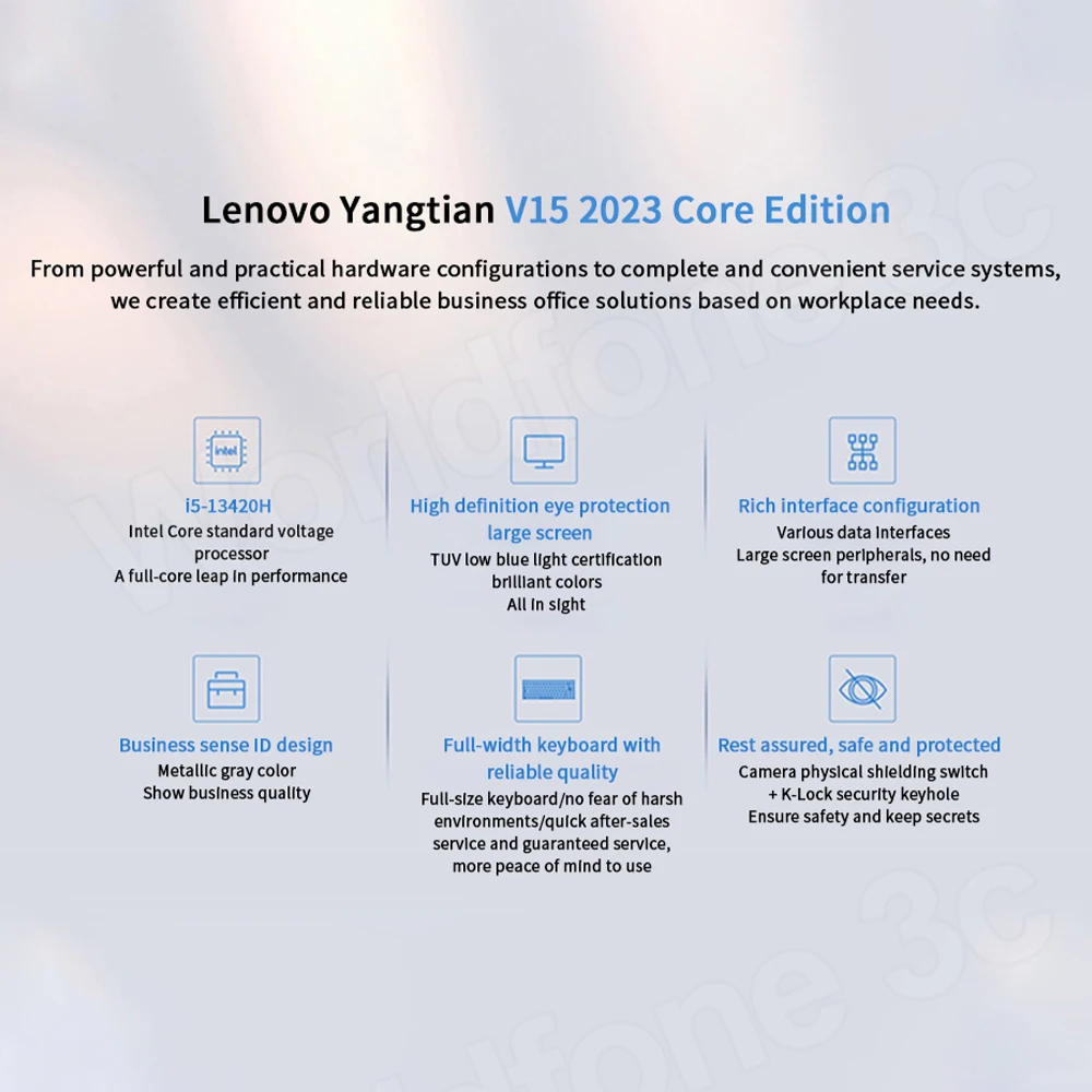 Lenovo 512 Yangtian V15 schlanke Laptop Intel Core i5-13420H UHD-Grafik 16GB RAM 15,6 GB SSD Zoll FHD-Bildschirm Notebook PC