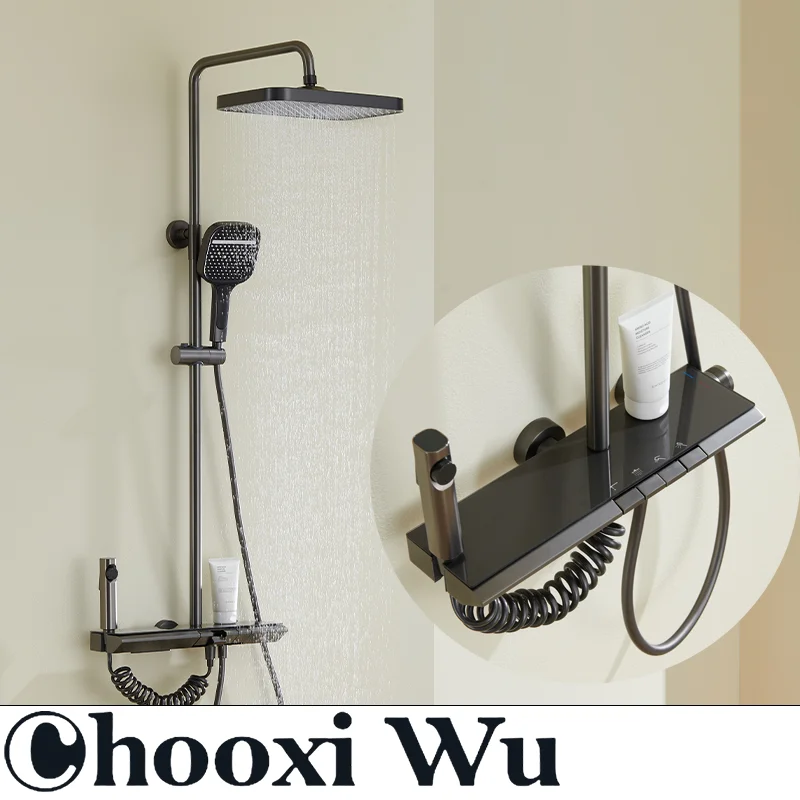 CHOOXIWU-Four-function bathroom shower set, multi-function handheld shower, all-copper valve core