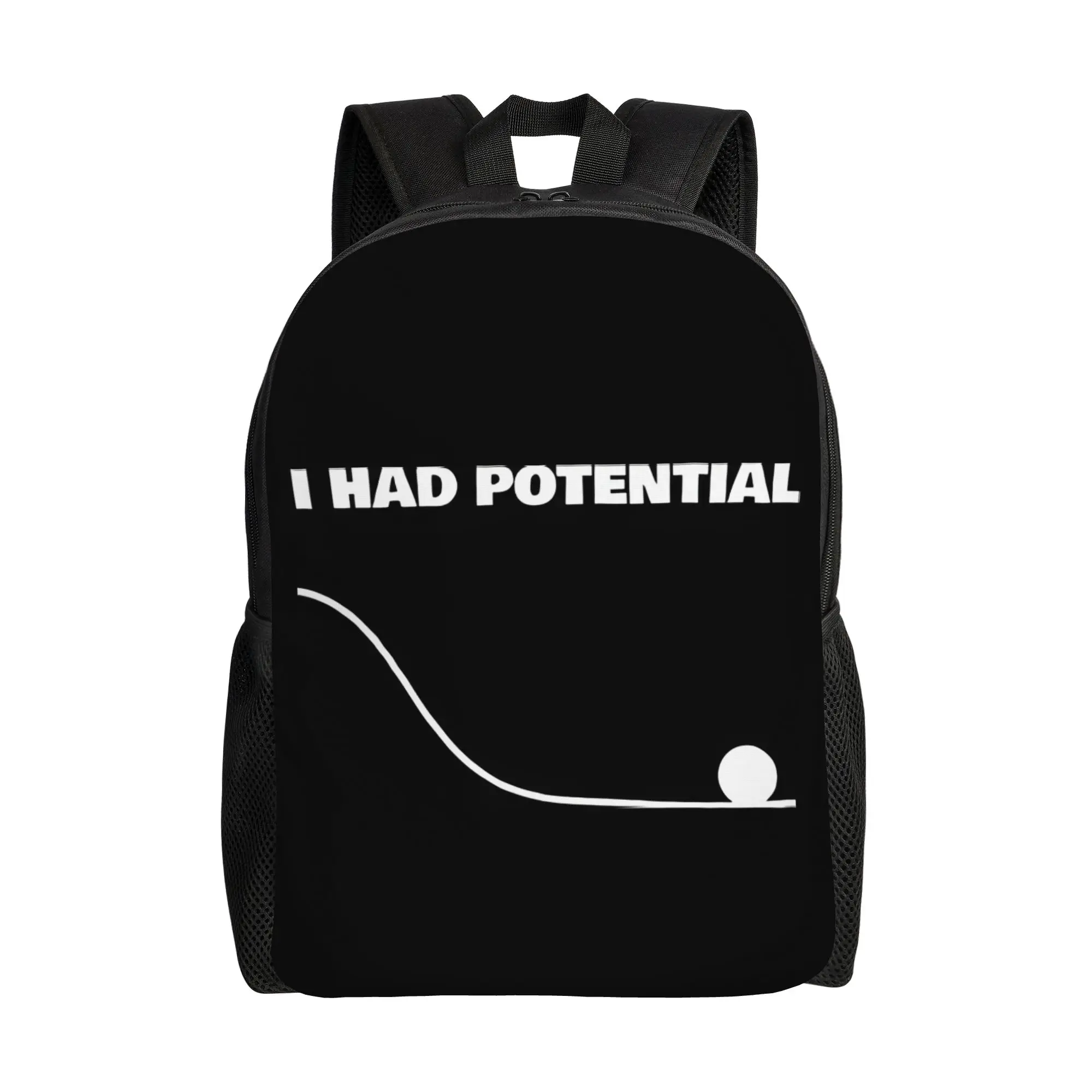 Back to school season I Had Potential  Sarcastic Rucksack  College Student Solid Backpack