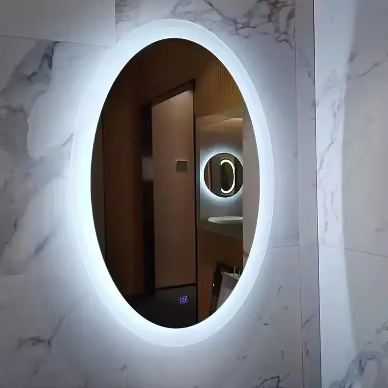 for Wholesale LED Oval Wall Mirror Decorative Lighting  Home Living Room Bathroom Furniture Decoration