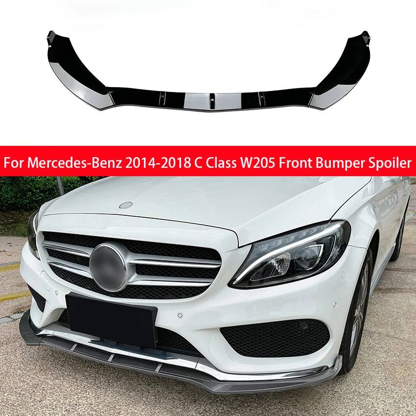 

For Mercedes C Class W205 C180 C200 C260 AMG 2014 2015 2016 2017 2018 Front Bumper Lip Splitter Diffuser Body Kit