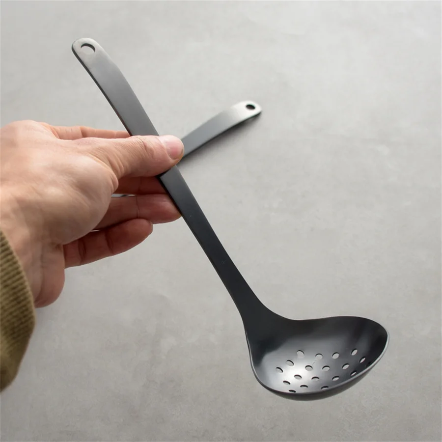 Japanese 304 Stainless Steel Black Willow Leaf Soup Colander Hot Pot Soup Spoon Large Spoon Congee Household Long Handle
