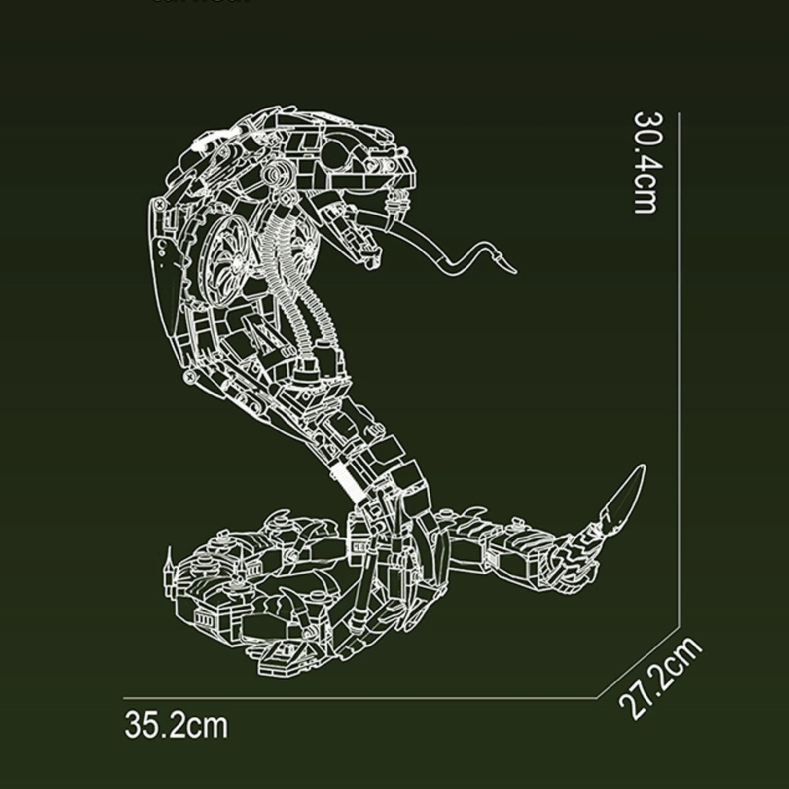 1036 قطعة الميكانيكية الملك كوبرا أطقم منمذجة اللبنات الجسيمات الصغيرة تجميعها مقلد الحيوانات الحلي لعب طفل هدية 33129