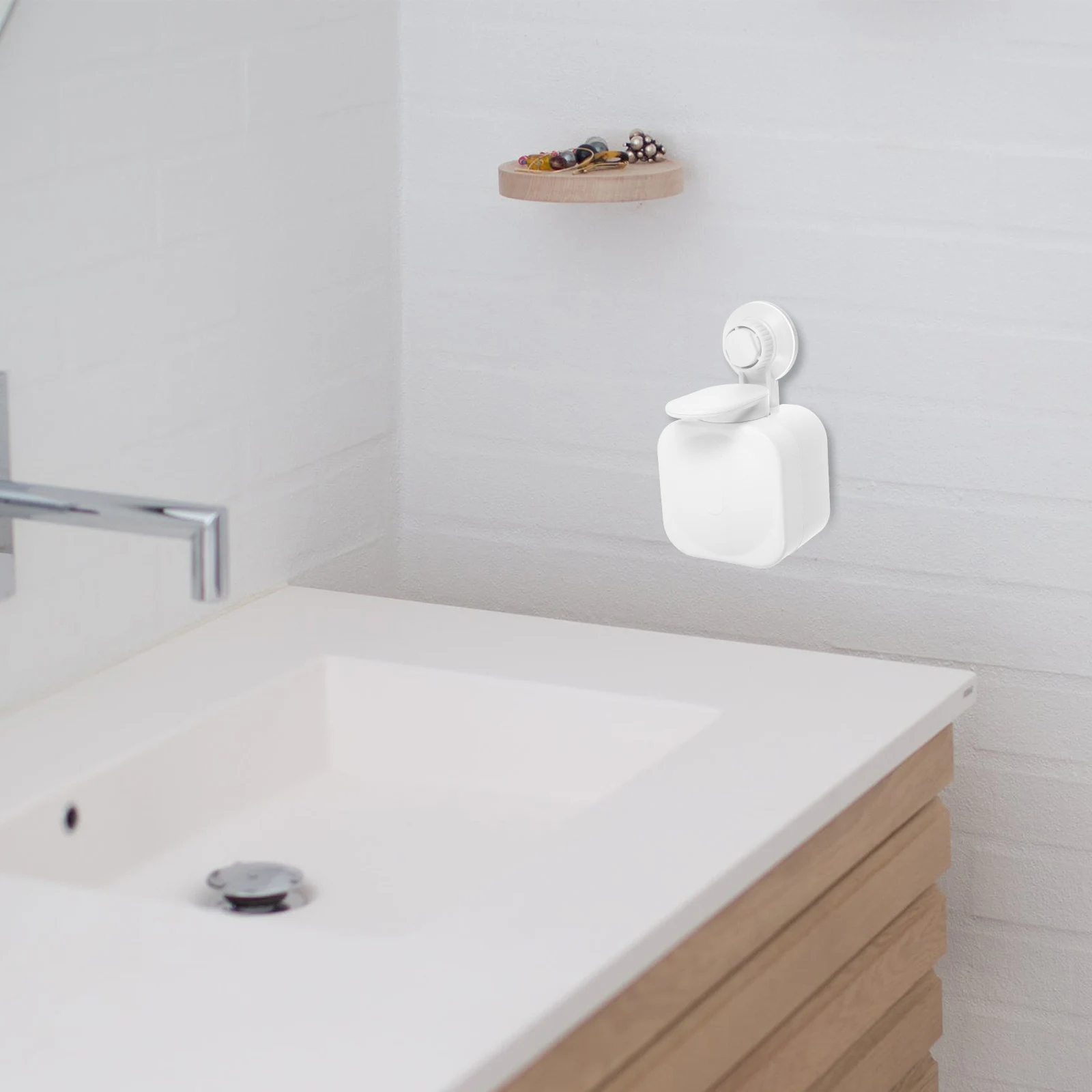 

Wall Mounted Soap Dispenser Easy Install No Trace Suction Cup Bathroom Accessory Eco Friendly Shampoo Dispenser Liquid Container
