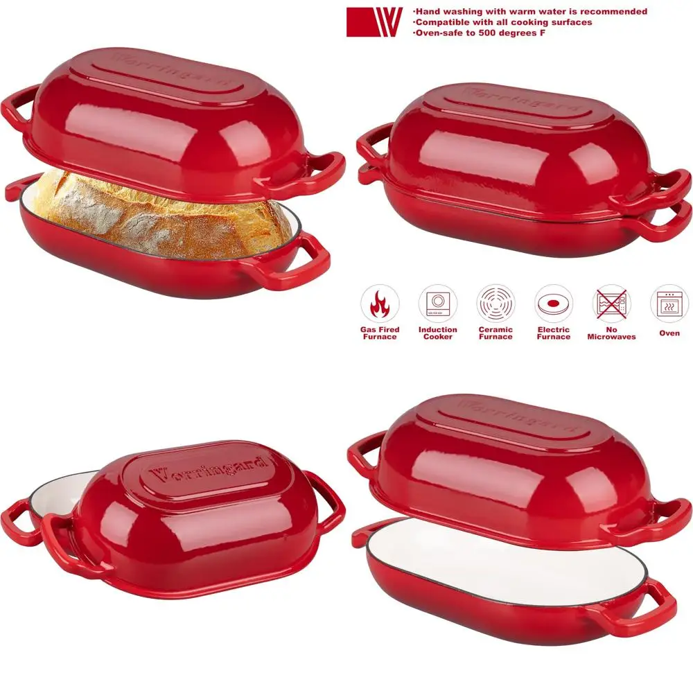 

Чугунная печь для хлеба на закваске, голландская печь с крышкой для домашней выпечки хлеба и рецептов на рулонах