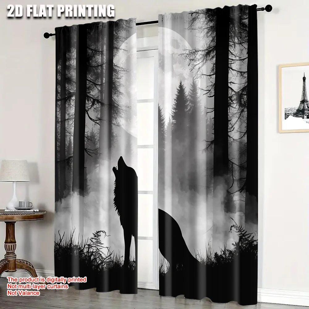 

2pc, Drapes Rainforest wolf Light Filter Spring Party & Holiday Decor Perfect for Holiday Home Decor & Gifts