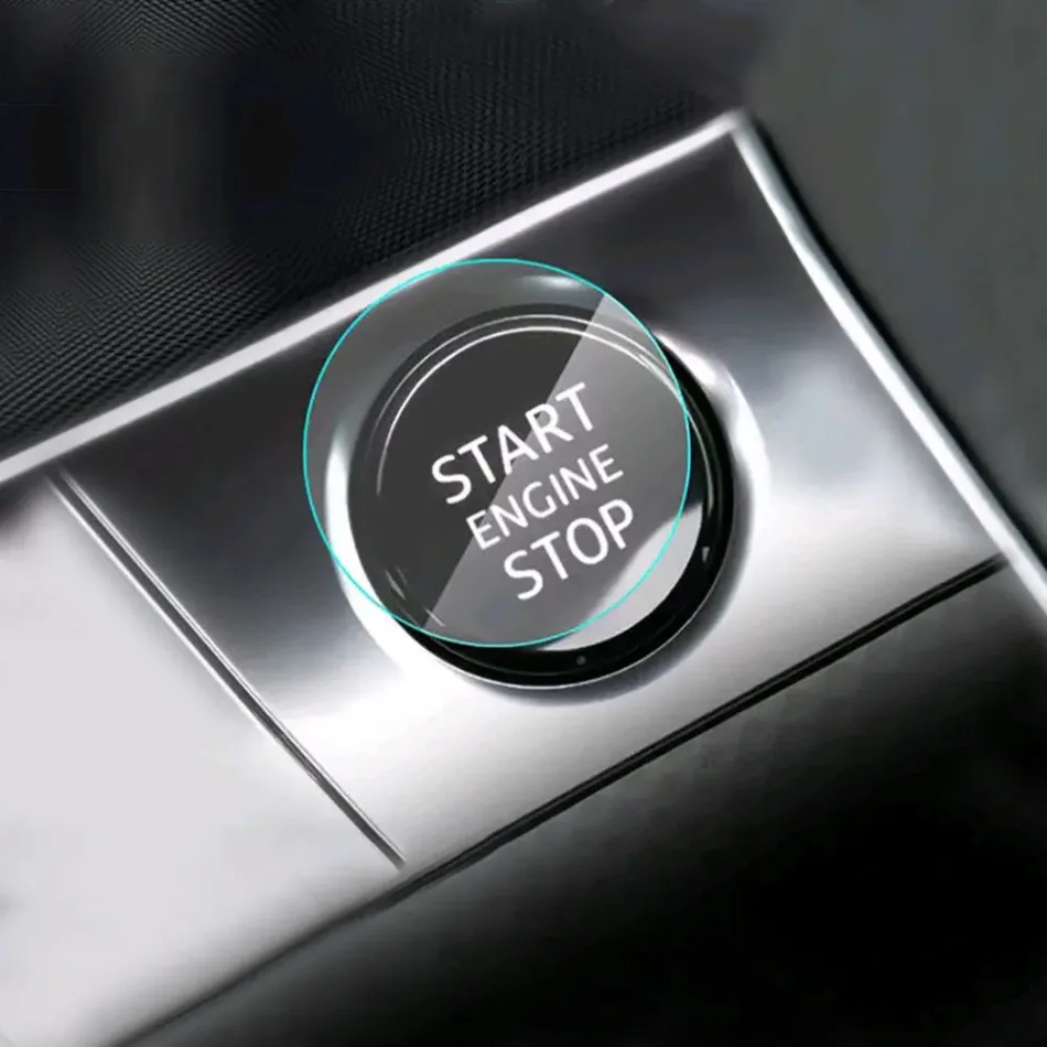 Car Engine Ignition Start Stop Button Sticker Button Protective Film Transparent Car Button Film Universal Car Interior Sticker