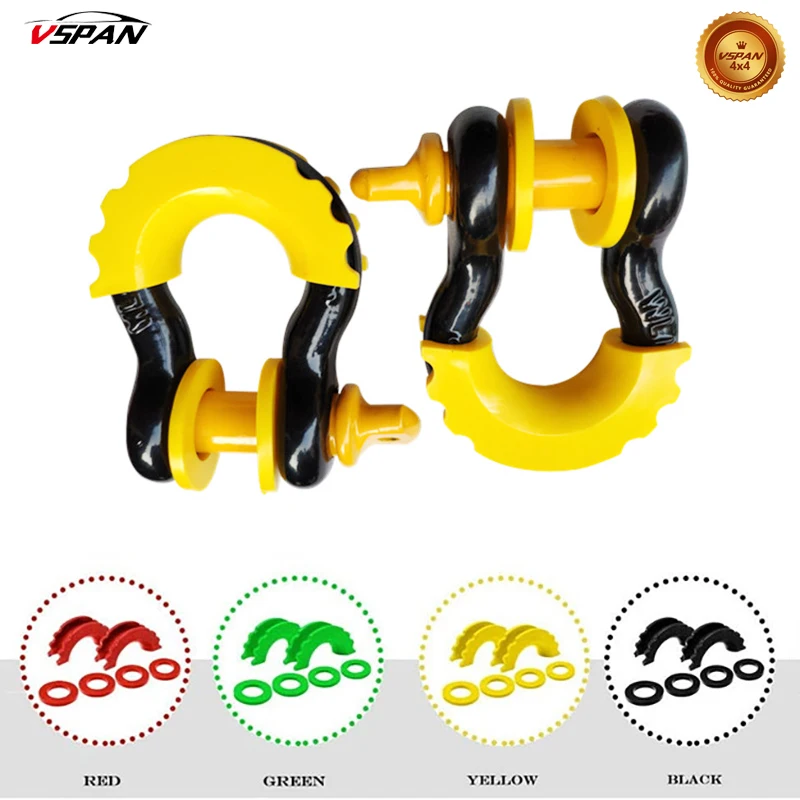 

Yellow D-Ring Shackle Isolators Washers Kit 2 Shackle Isolators & 4 Washers Fits 3/4'' 5/8'' Shackle Gear Rattling Protect Cover