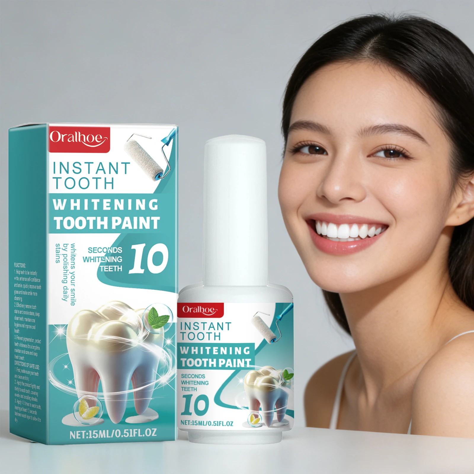 Kit de pintura blanqueadora para dientes, elimina las manchas de pigmentos de los dientes, abrillantamiento, blanqueamiento, limpieza profunda, cuidado instantáneo de la higiene bucal