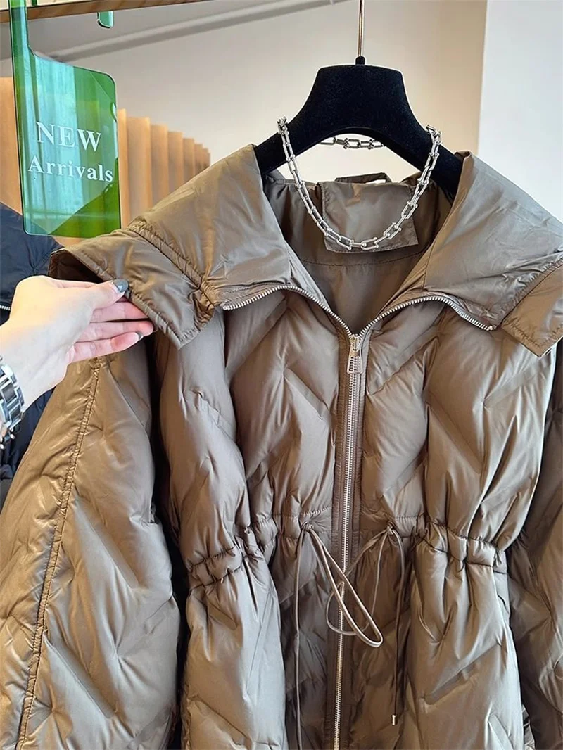 Winter Damesjack 2024 Nieuwe Koreaanse Mode Witte Eendendendons Jassen Parka \'S Warme Pufferjas Losse Damessneeuwkleding