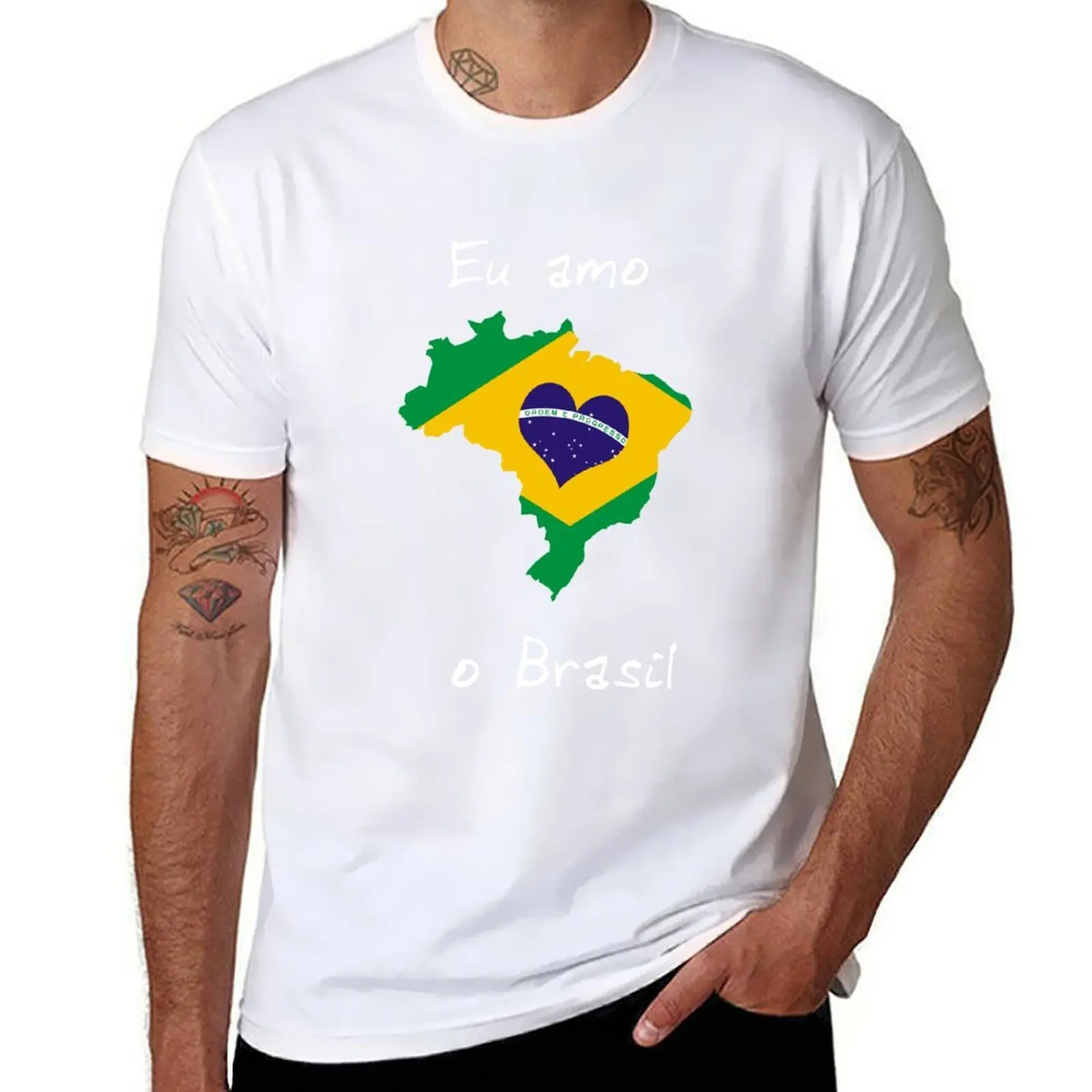 

Eu Amo O Brasil T-Shirt t shirt man cotton man t shirt luxury T-Shirt
