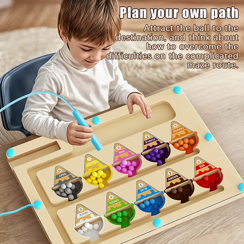 Magnetic Maze Toy With Magnetic Digital Beads For Puzzle Practice And Attention Training Games Strengthens Problem Solving Skill