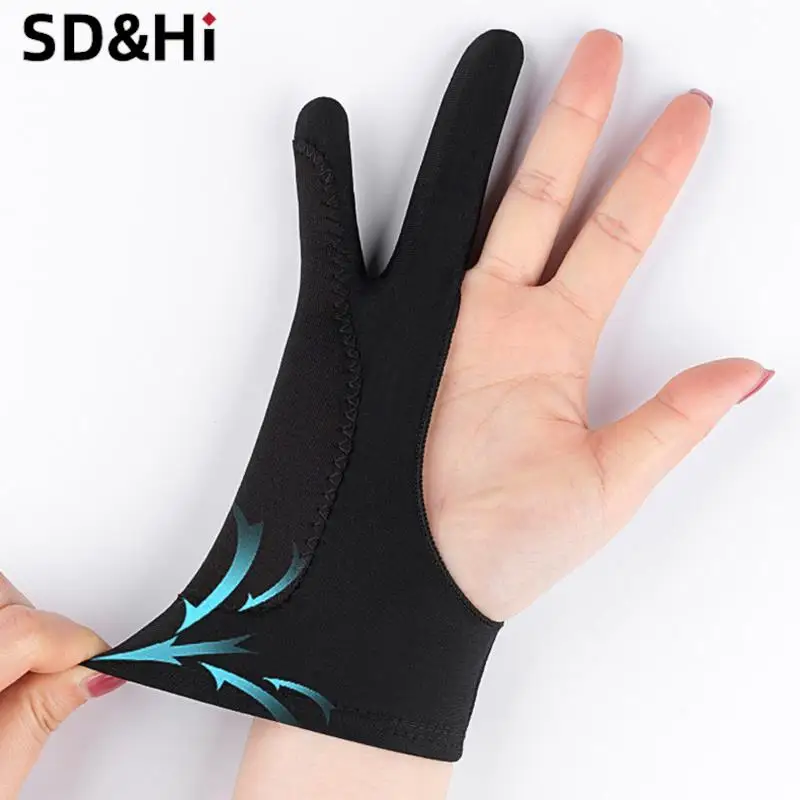 Anti-touch Two-Finger Hand Painting Gloves For Tablet Digital Board Screen Touch Drawing Anti-fouling Oil Painting Art Supplies