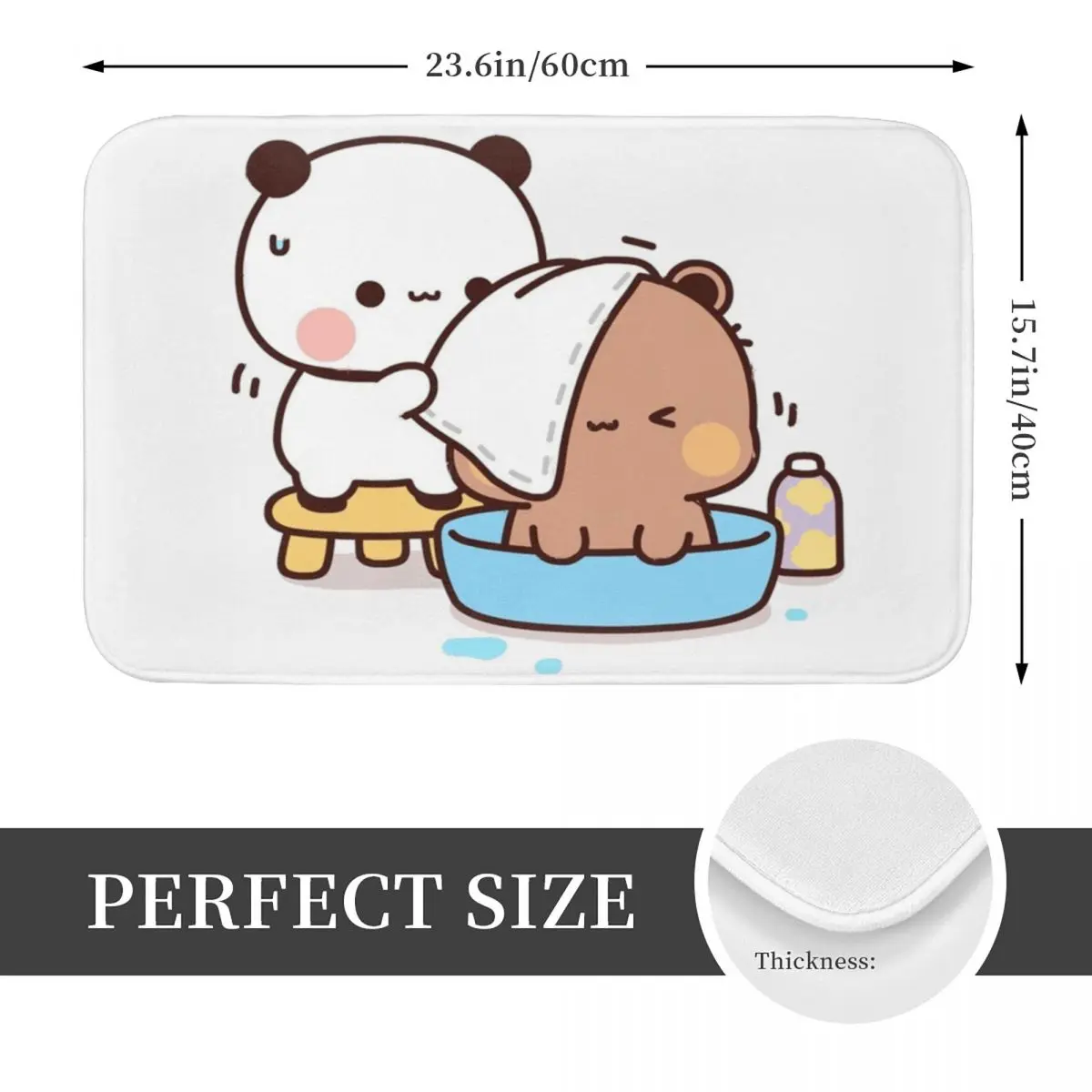 Bubu And Dudu Bath Foot Mat for Shower Home Decor Bear Bath Mat Quick Drying Fashion Bathroom Rug Absorbent Non Slip Toilet Pad