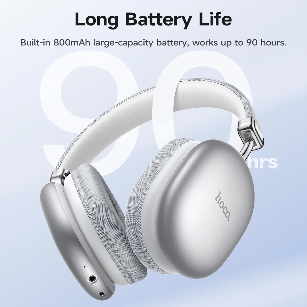 HOCO Upgraded W35 Max Bluetooth 5.3 Wireless Headphone 40mm Driver Over Ear Music Sports Earphones 800Mah With Mic HiFi Earbuds