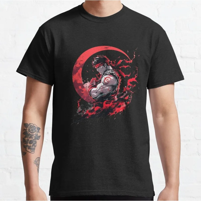 

0217 Ryu 80s Combat Street fighter Gift t shirt Retro Arcade game Graphic Tee Y2K Clothes Large size Tops 100% cotton clothing