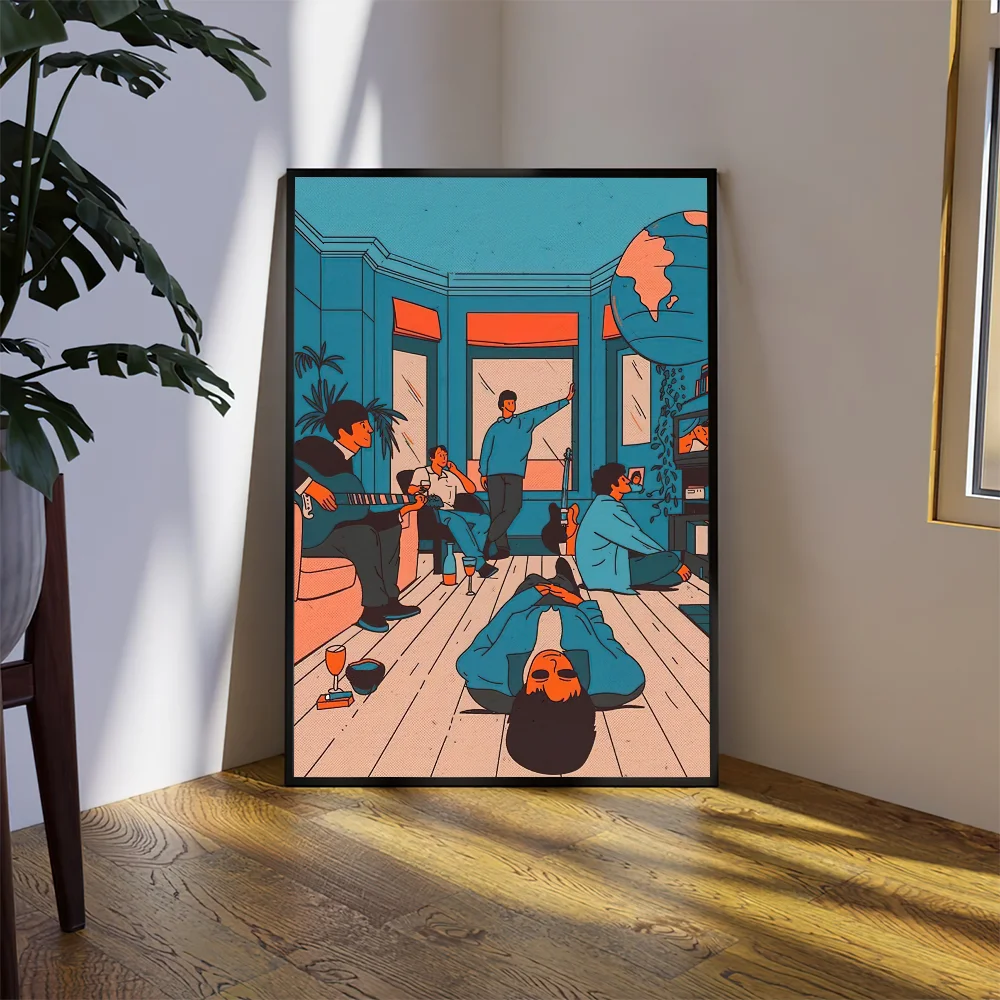 Band O-Oasis D-Definitely M-Maybe Poster Prints Wall Sticker Bedroom Living Home Room Office Decoration Painting Self Adhesive