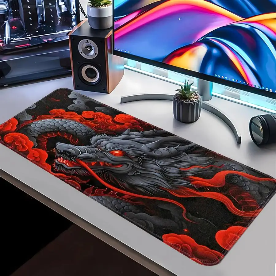 

Водонепроницаемый коврик для мыши, коврик для ноутбука, офисный коврик, коврик для игровой консоли, коврик для клавиатуры и мыши, аксессуары для стола, Red Clouds Dragon