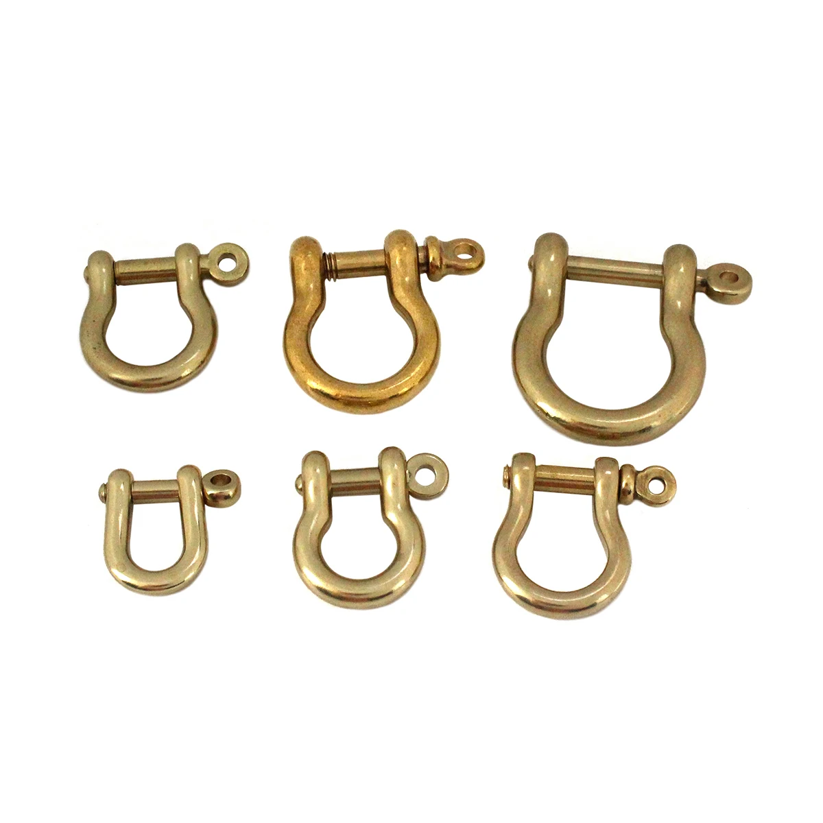 1x Solid Brass Carabiner D Bow Shackle Fob Key Ring Keychain Hook Screw Joint Connector Buckle