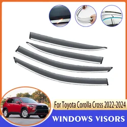 Deflectors For Toyota Corolla Cross XG10 2022 2023 2024 Car Side Windows Visor Windshield Rain Smoke Sun Guard Cover Accessories