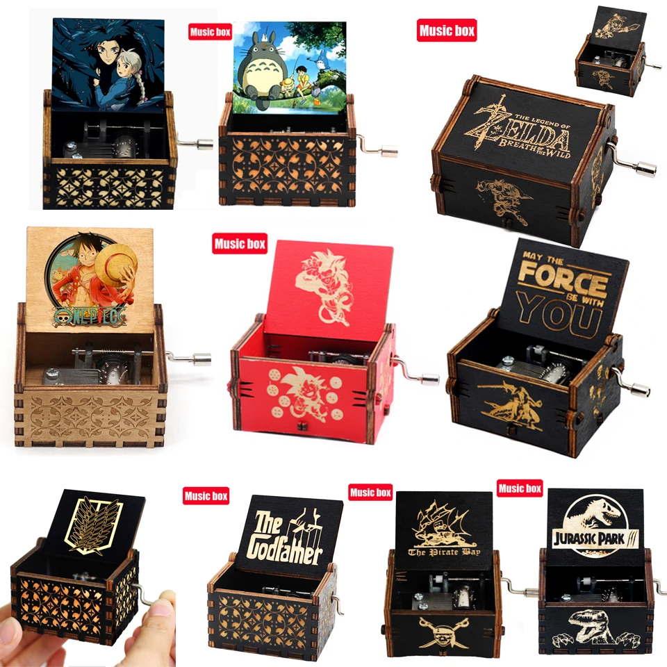 Großhandel Musikbox Anime-Musikbox Anime-Figur Holz-Musikbox Handkurbel-Musikbox Sammlerstück Hobby-Spielzeug Geschenk Geburtstagsgeschenk