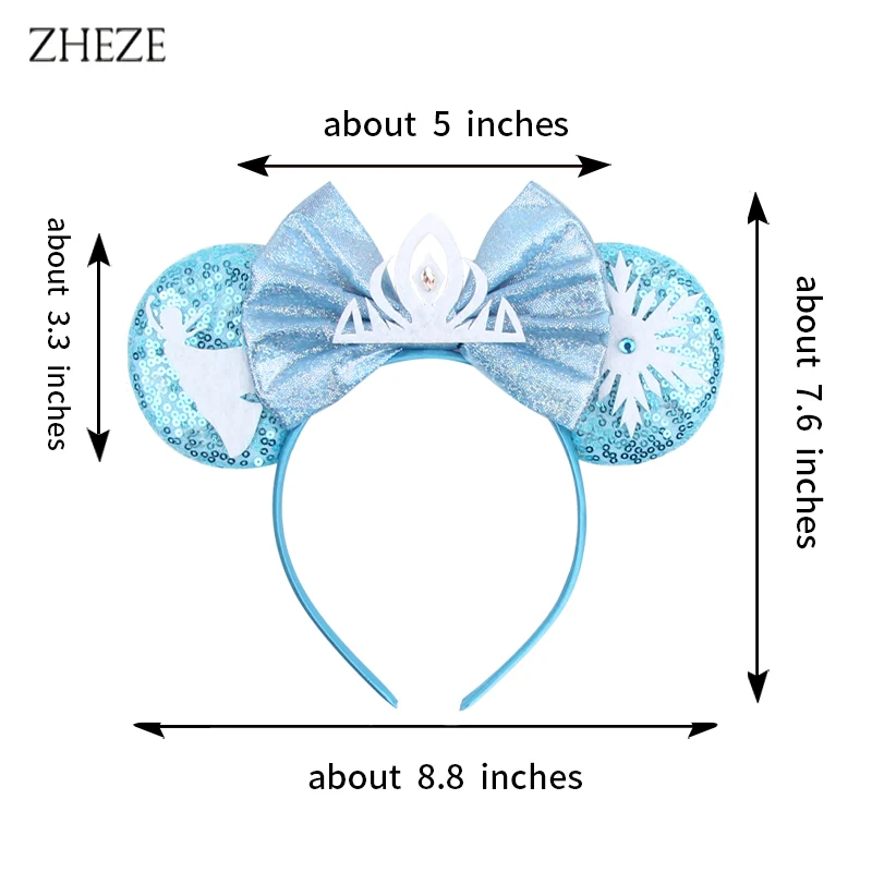 2024 Chic Frozen Mouse Ears Headband For Girls Sequins 5\