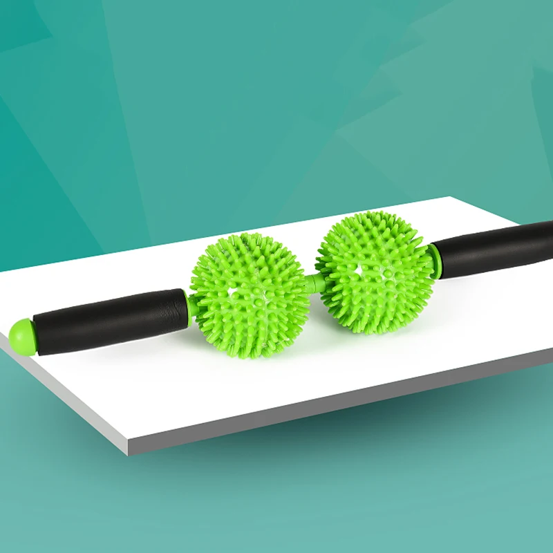 Double ball rolling massage stick Massage roller Muscle massage stick Relax Stick Meridian slimming calf roller