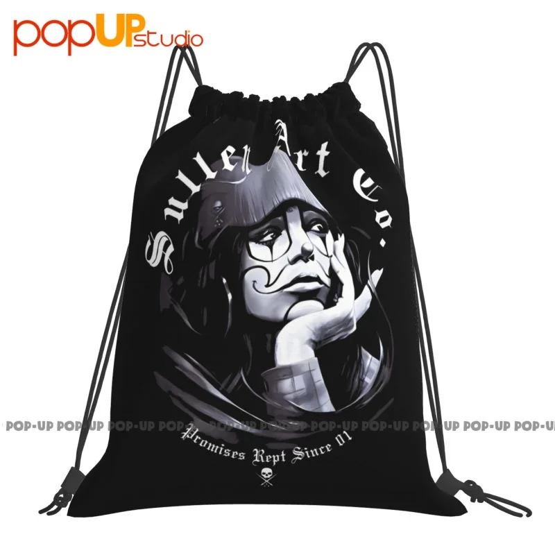 Sullen Clothing Day Dreaming Clown Girl Tattoos Urban Punk Goth Drawstring Bags Gym Bag Foldable New Style