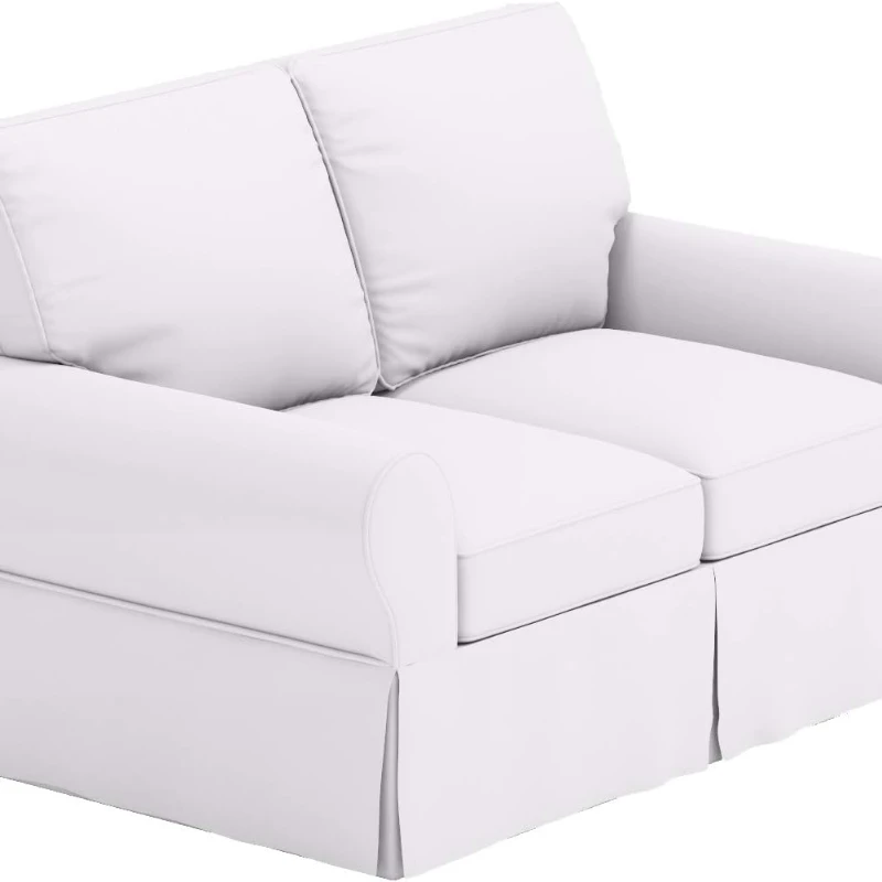 The Cotton Sofa Cover is 2 Seat Sofa Slipcover Replacement. It Fits Pottery Barn PB Basic Loveseat Sofa (Basic White)