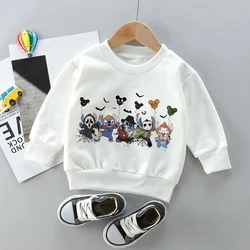 Cadılar bayramı dikiş çocuk tişörtü çocuk kazağı Kawaii kazak karikatürler erkek kız Hoodies rahat küçük bebek festivali giysileri