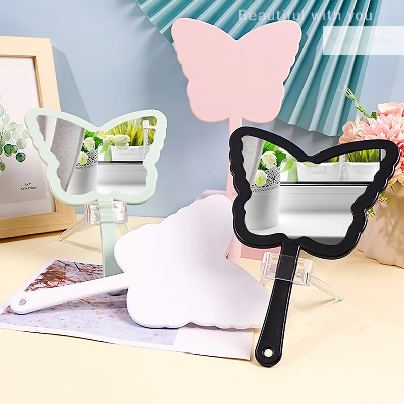 

Butterfly Shaped Makeup Mirror Handheld Mirror Portable Eyelash Extension Mirrors Salon Mirrors Makeup