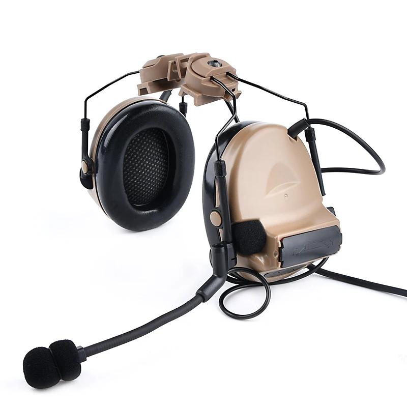 Tactical WADSN Comtac II Outdoor Hunt Communication Headset Airsoft Shooting Earphone With Kenwood U94 PTT Helmet Rail Adaptor