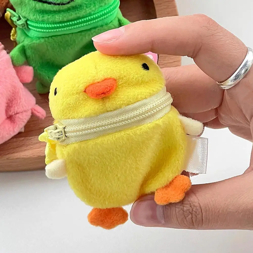 Mini Plush Coin Purse Cute Cartoon Animal Keychain Backpack Pendant Small Zipper Storage Bag For Kids Girls School Party Favor