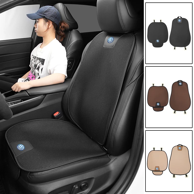 Car Seat Ice Silk Cushion Cover Full Set Breathable Non-slip Storage Cushion For Volkswagen VW Golf 4 6 7 GTI Tiguan B5 B6 B7 CC