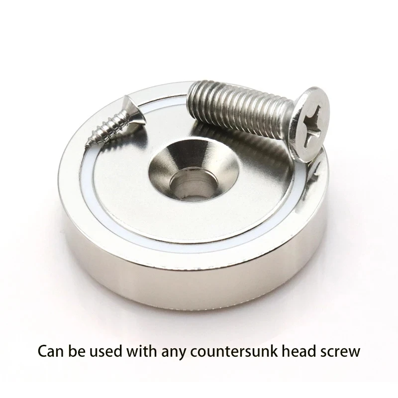 1Pcs Super Strong Cup Magnetic Neodymium Countersunk Hole POT Magnet Strong with Screw for Wall Mounting Round POT Magnets Imans