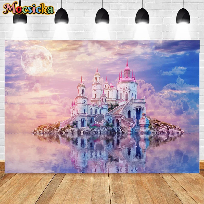 Fantasy Castle Rainbow Photography Background Flower Princess Birthday Party Decoration Baby Shower Backdrops For Photo Studio