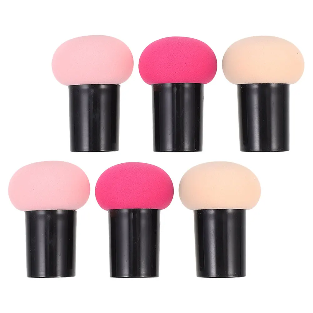 

6PCS Dry Wet Makeup Sponge Powder Puff Foundation Blender Tools Applicator Eye Shadow Brush Mushroom Head Design
