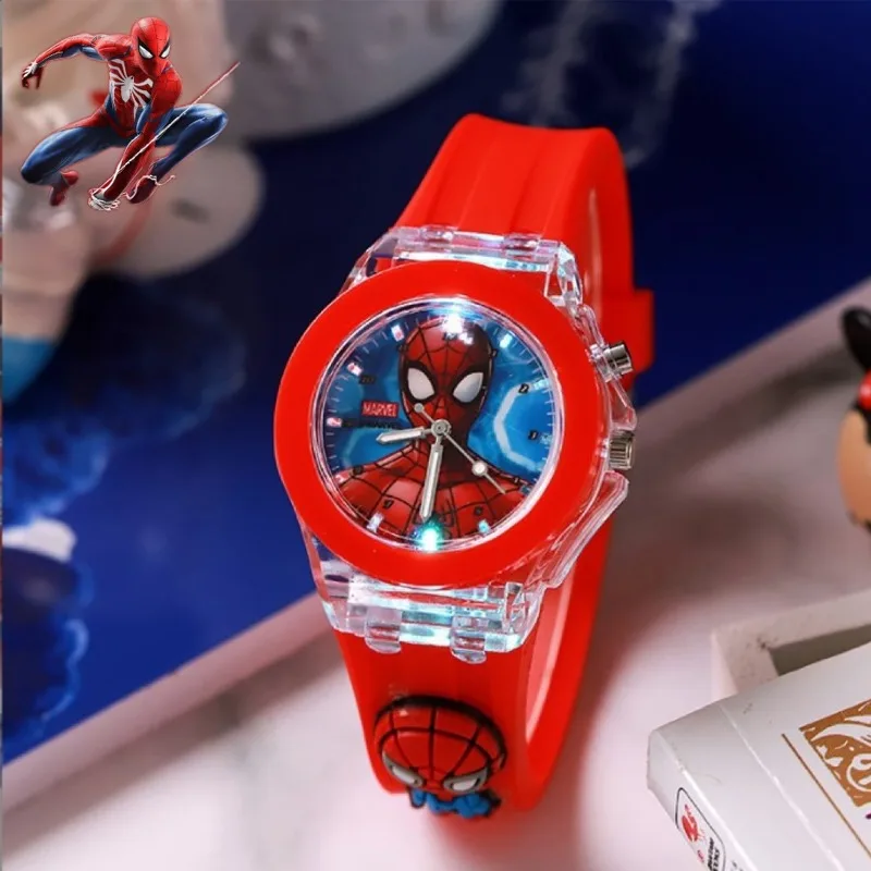

Marvel Spider-Man Iron Man Captain America Kids Watch Silicone Luminous Student School Watches Boys Cartoon Quartz Watch Gifts