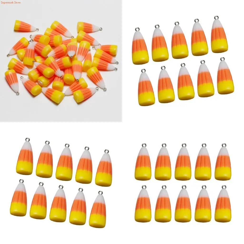 Q5WE 10Pieces Festival Theme Candy Corn Ornaments Halloween Costumes Jewelry Supplies
