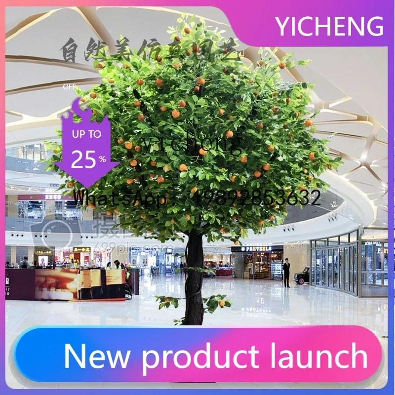 ZSP5 Simulation Orange Tree Fake Fruit Tree Apple Pomegranate Persimmon Hawthorn Tree Flower Art Decorative Setting
