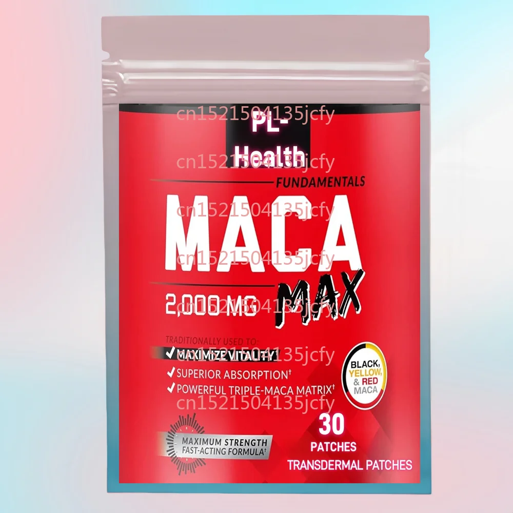 

30 Patches Maca Root Transdermal Patches with Black + Red + Yellow Peruvian Maca Root Extract for Men and Women