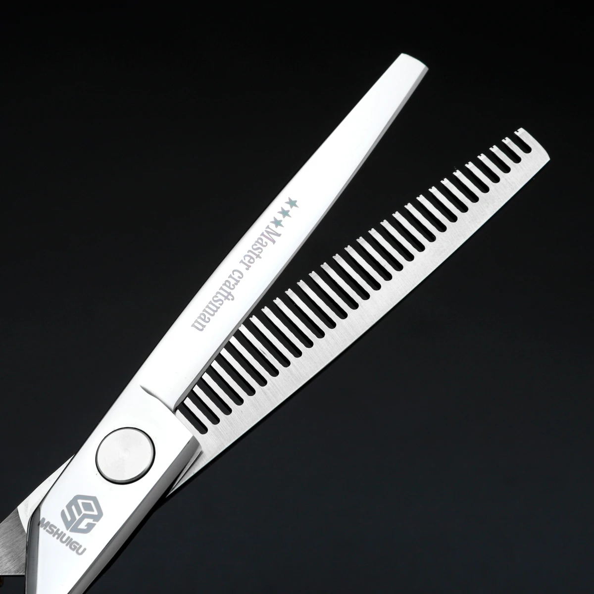 MSHUIGU 6-Zoll professionelle Friseurschere, multifunktionale Effilierschere, umkehrbare Zähne, 440C Stahl, für Familienhaarschnitte – Detail 14