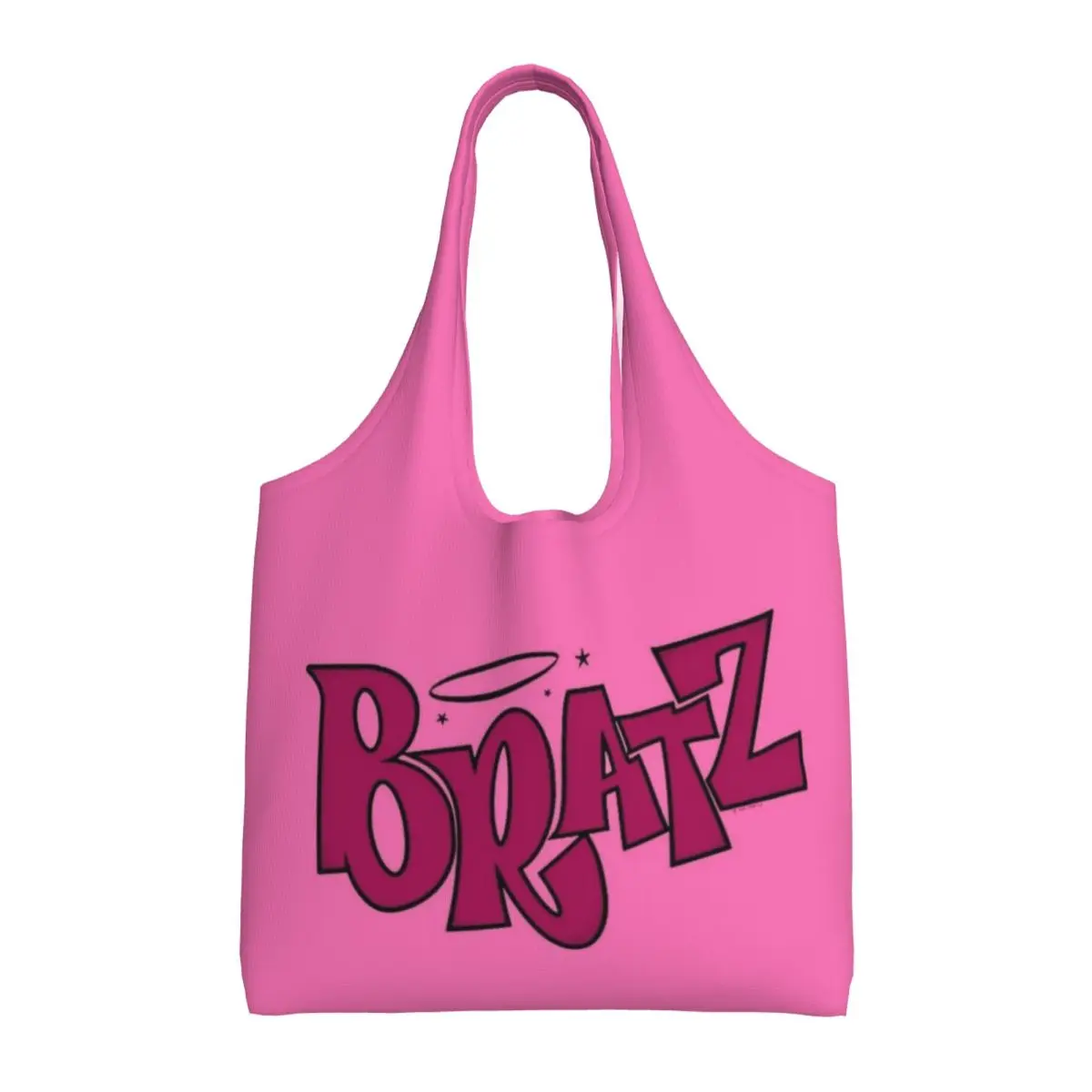 Ladies' Elegant Shoulder Shopping Bag Kawaii B-Bratz Letter Tote bag, accommodates daily shopping, fashion and practicality