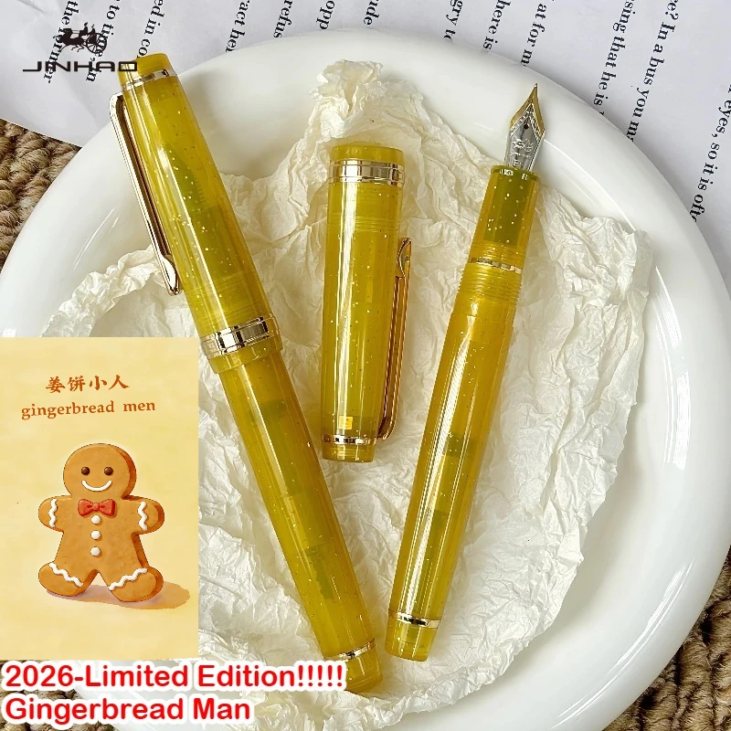 

2026 Limited Edition Gingerbread Men Limited Edition! Перьевая ручка JINHAO 82 с золотым пером и клипом, канцелярские товары для школы и офиса