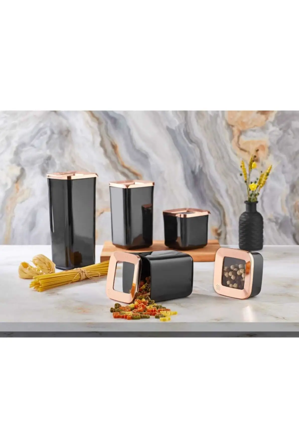 DOLBOVI black copper square storage container 5 Set