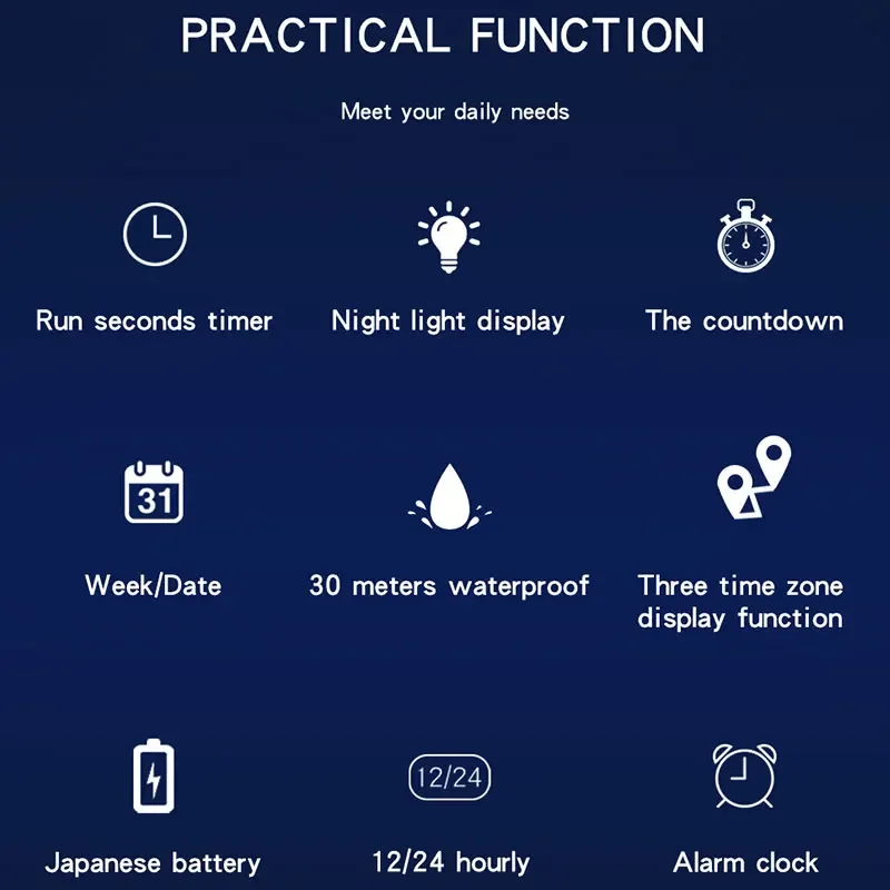 SANDA New Man's Watch Fashion Square Large Dial Unique Pattern Sports Multifunctional Student Electronic Watch Waterproof Watch