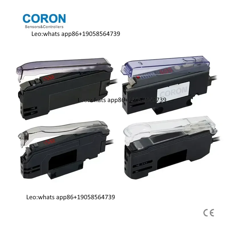 CORON Fast Response NPN/PNP Fiber Optic Amplifier Sensor Red LED Display Small Size Segment Light-on/Dark-on Lead Wire
