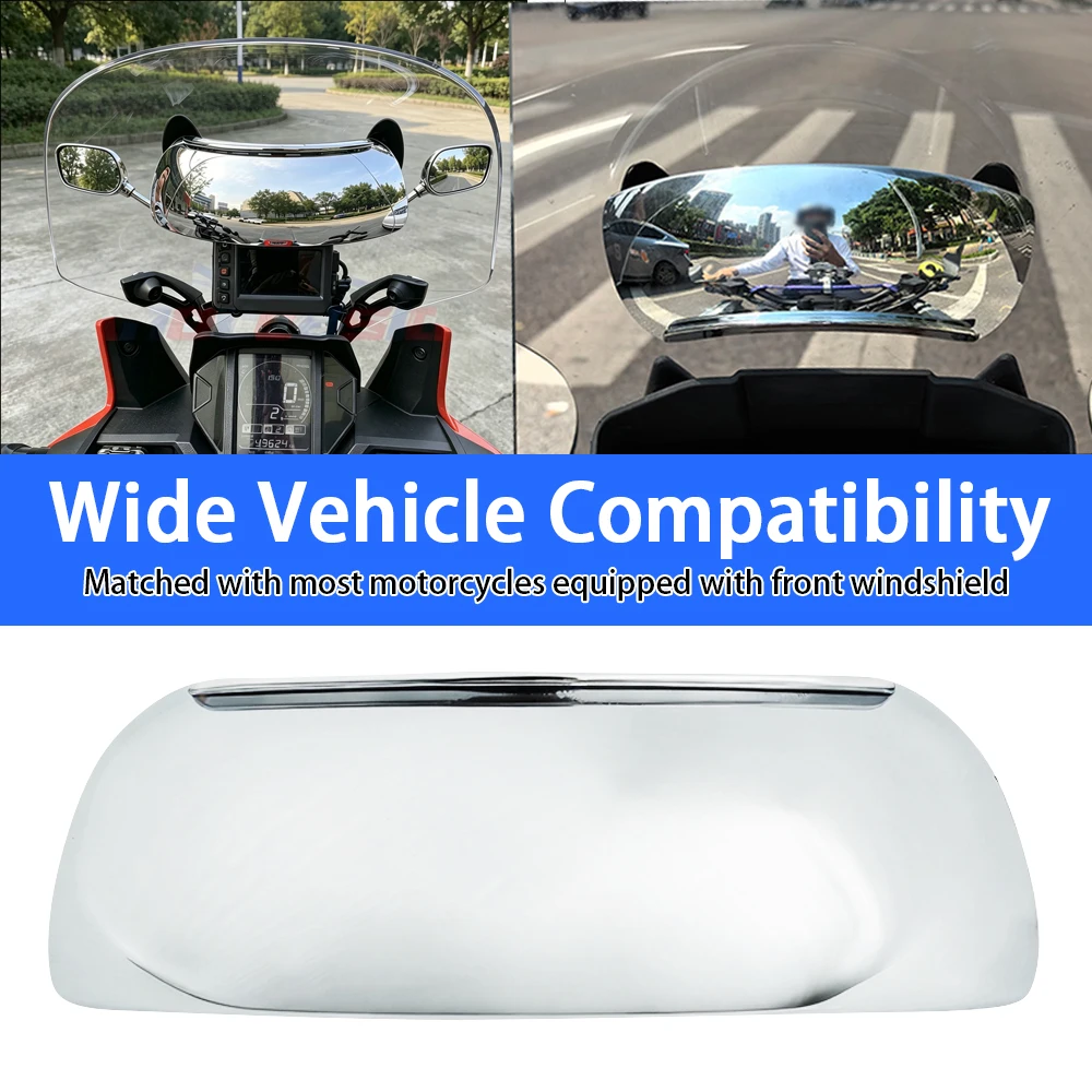 180° Ultra Wide Angle Panoramic Blind Spot Mirror Universal Rear View Mirror For Motorcycle Equipped With Front Windshield Full