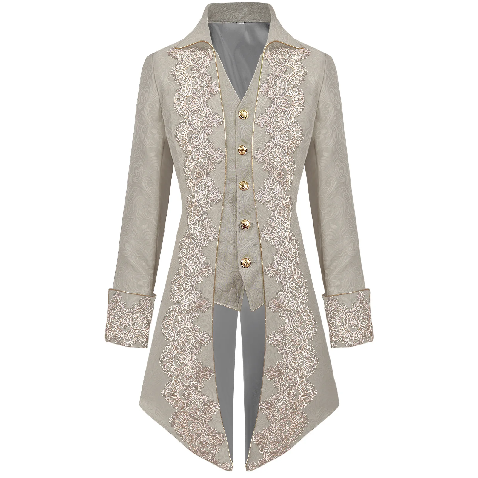 

Однобортные однобортные куртки с однотонными пуговицами, стимпанк, средневековые готические праздничные костюмы, костюмы на Хэллоуин, с длинным рукавом, 2025 г.